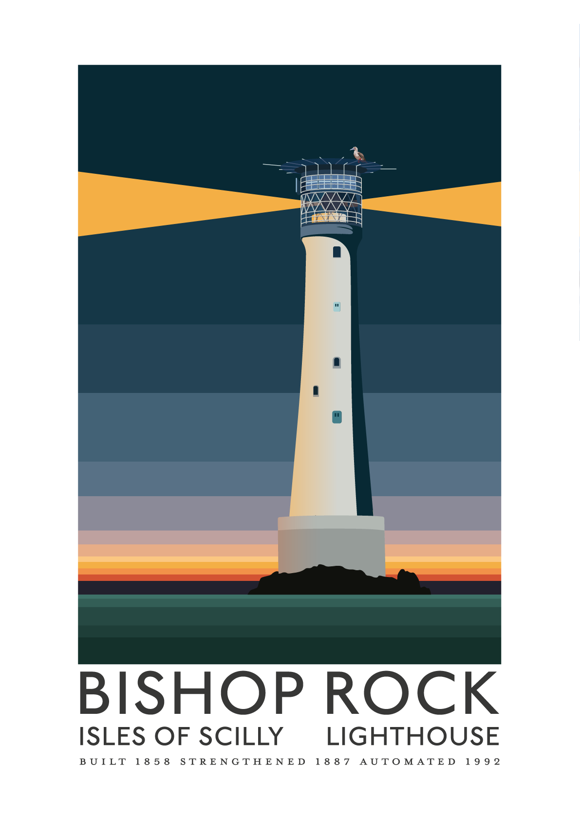 Bishop Rock (Red Footed Booby) Lighthouse Poster