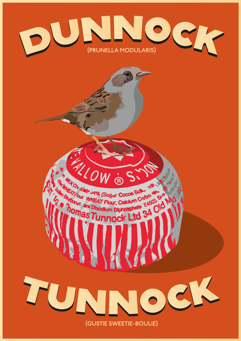 Dunnock on a Tunnock Poster