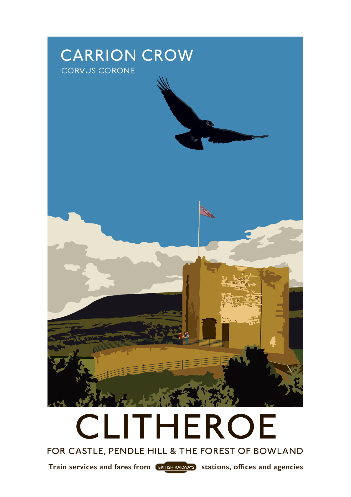 Clitheroe Castle Crow Poster