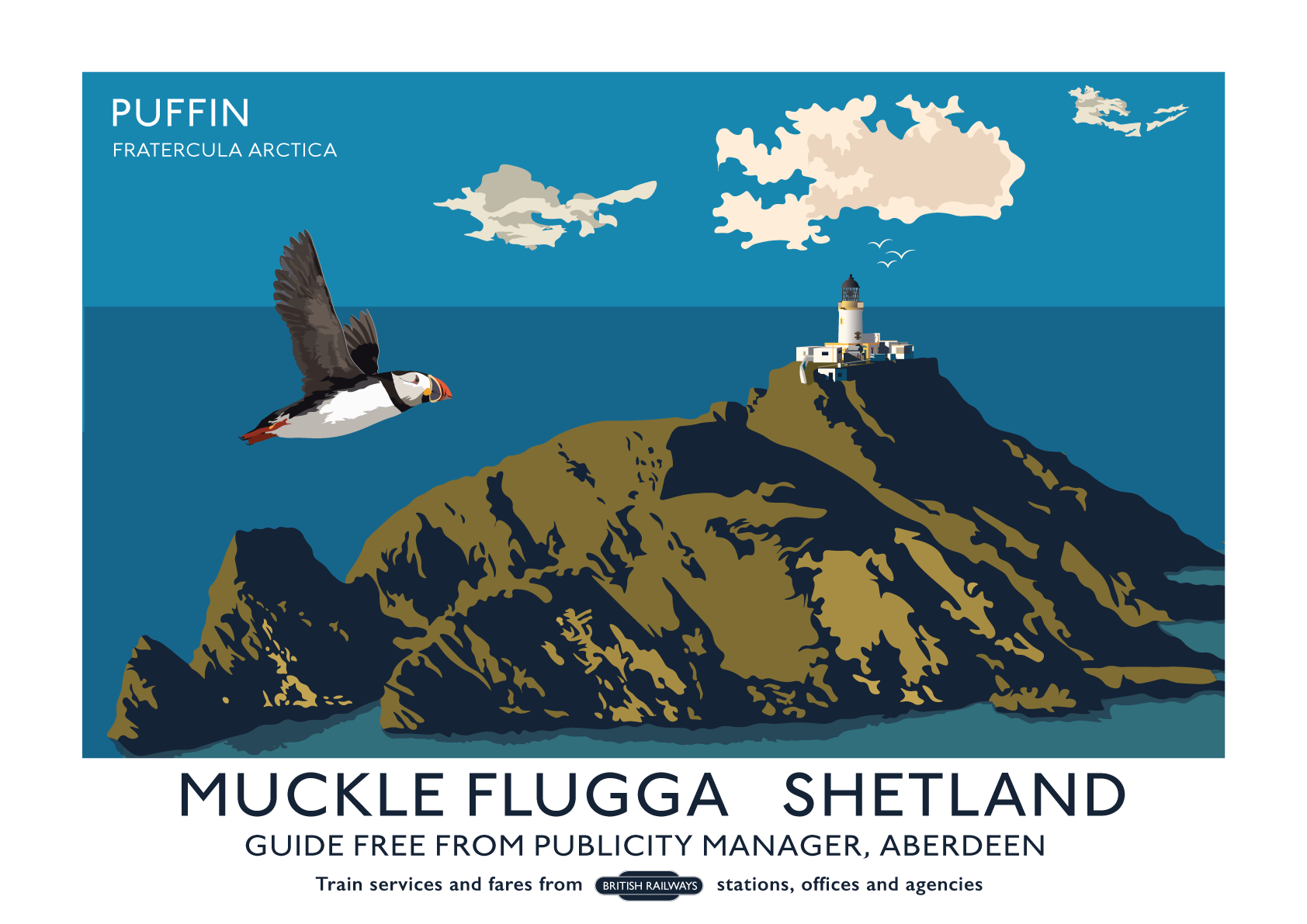Muckle Flugga Puffin Poster