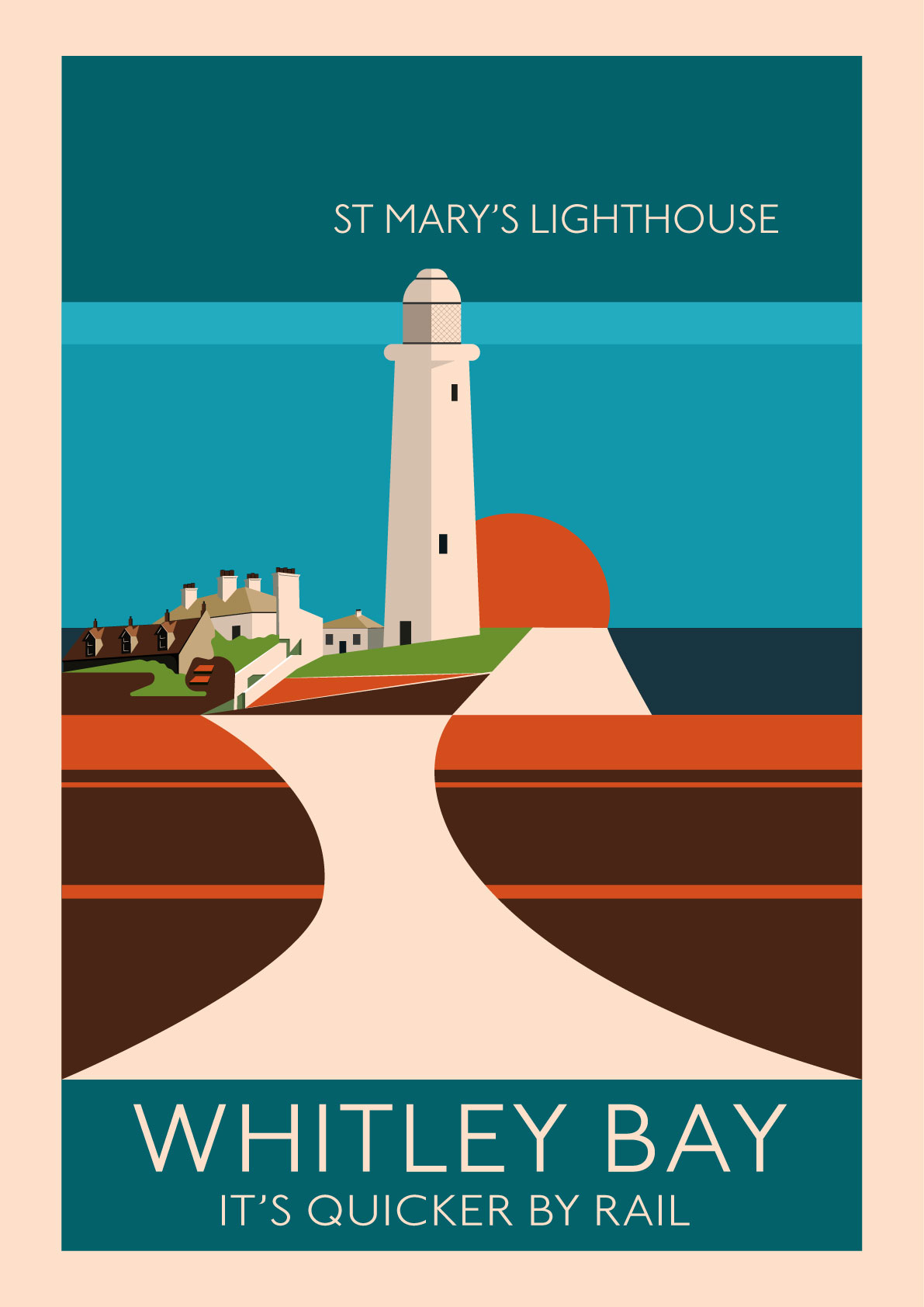 St Marys Lighthouse Whitley Bay Poster